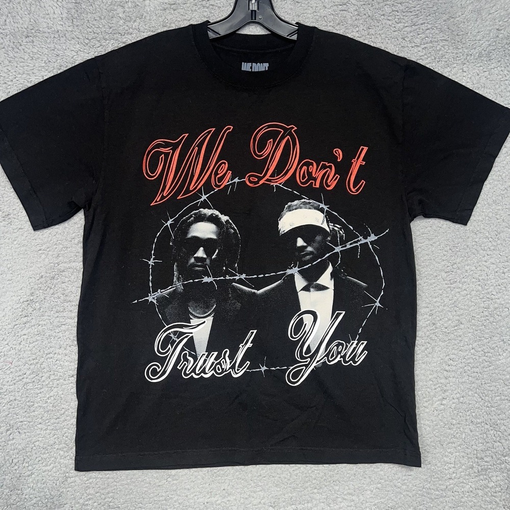 Future & Metro Boomin' We Dont Trust You Tour T Shirt Mens Sz L Black 2-Side Tee